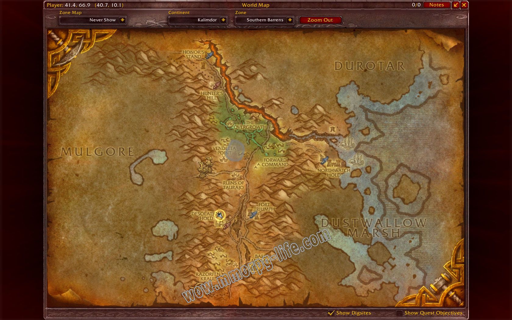 Quest: Silithissues, objective 1, step 1 image 2510 middle size